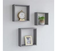 Étagères murales sous forme de cube 3 pcs Gris MDF gris G