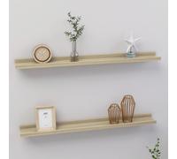 Wandschappen 2 st 115x9x3 cm grijs326673