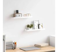 vidaXL Étagères murales 2 pcs. Blanc brillant 40x9x3 cm