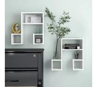 Étagères Murales Supports Rangement 2 pcs Gris Brillant Bois d'Ingénierie vidaXL