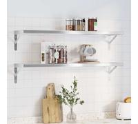 Étagères Murales Suspendues Rangement Organisateur 2 pcs Acier Inoxydable vidaXL