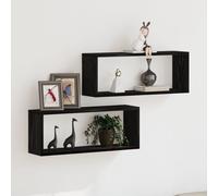 Étagères murales vidaXL 2 pièces Chêne noir 60x15x23 cm en bois d'ingénierie