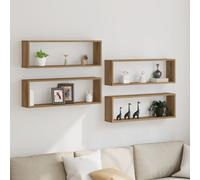 Étagères Murales Vidaxl 4 Pièces Chêne Artisan 80x15x26 Cm En Bois D'ingénierie