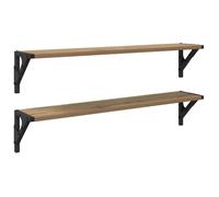 Étagères murales - vidaXL - Chêne artisanal - 80x15x15,5 cm - Bois d'ingénierie - Montage mural - 2 pièces