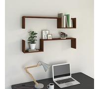 Étagères Murales with Matériau à Base de Bois, Design Élégant, Grande Capacité de Rangement, Étagère Murale, Bibliothèque Murale, Pour Cuisine et Salle de Bain, Aspect Chêne Brun, 100 x 15 x 20 cm