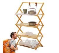 Étagères pliables pour camping - Étagère pliable pour extérieur, compacte et résistante à l'usure | Supports de table pratiques pour cuisiner en plein air, parfaits pour les pique-niques et les