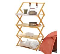 Étagères pliables pour camping - Étagères portables pour camping à plusieurs niveaux | Table pliante portable pour camping avec plusieurs niveaux, étagère compacte tendance pour camping et table de