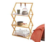 Étagères pliables pour camping - Étagères portables pour camping à plusieurs niveaux | Table pliante portable pour camping avec plusieurs niveaux, étagère compacte tendance pour camping et table de