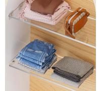 Étagères pour armoires 2 étagères transparentes pour agrandir l'espace de rangement, étagères sans trous pour pharmacies/cuisines, rangement robuste et facile à installer(0.4"/10mm,10"x20"/25x51cm)