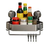 Étagères Pour Douche d'Angle - Fixation Sans Percage Résistante À La Rouille | Étagère Murale Salle de Bain avec Trou d'Écoulement | Pour Maison Cuisine Hôtel Bureau Appartement Mur Carrelage Verre Sa