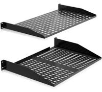 Étagères Rack Serveur 1U+2U, Plateau Cantilever Ventilé Universel, Montage en porte-à-faux, Étagère pour Armoire 19"", Tablette pour Serveur, Universel Rack d'Équipement, Noir