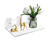 Étagères sans Percage, Étagères Murales en Acrylique Transparent de 30 cm, Étagères Murale sans Percer, Affichage en Acrylique pour Salle de Bain, Salon, Chambre à Coucher (1, Forme L)