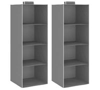 vidaXL Kledingorganisers hangend 2 st met 4 schappen stof 288324 Gris G