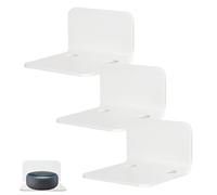 Étagères suspendues en acrylique - Lot de 3 mini supports muraux avec ruban adhésif double face, clip de gestion des câbles inclus, espace pour haut-parleurs, maquillage, mini jardinières, objets de