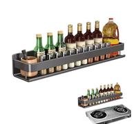 Étagères suspendues, organiseur d'armoires - Porte-bouteilles pour condiments en métal - Étagère en métal sans perceuse Porte-bouteilles mural, organisateur de salle de bain, rangement de douche pour