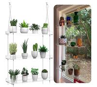 Étagères transparentes à suspendre pour fenêtres, 3 niveaux en acrylique pour fenêtre de cuisine, jardins d'intérieur, fleurs, plantes grasses, herbes, semis et pots de plantes