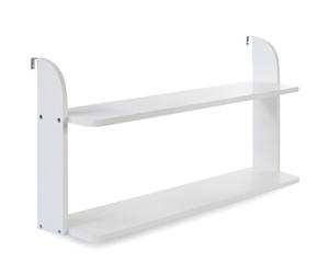 Etagre Double Suspendue Blanche En Bois 83cm Fixer Un Lit Blanc