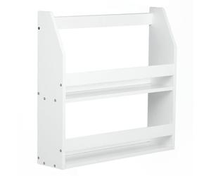 Etagre Murale Suspendue En Bois Blanc 64x60x16cm