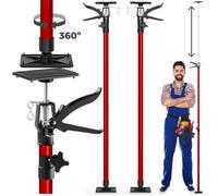 ETAI - TECTAKE - Lot de 2 supports de plafond 115 - 290cm Réglable en hauteur en continu - Rouge