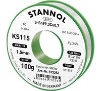 Stannol 574023 KS115 Bobine à souder sans plomb Sn99,3Cu0,7 100 g 1,5 mm
