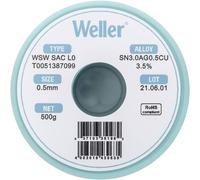 Étain à souder sans plomb Sn3,0Ag0,5Cu 0.5 mm Weller WSW SAC L0 bobine 500 g