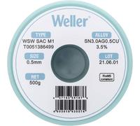Étain à souder sans plomb Sn3,0Ag0,5Cu 0.5 mm Weller WSW SAC M1 bobine 500 g