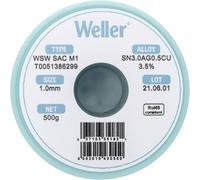 Étain à souder sans plomb Sn3,0Ag0,5Cu 1 mm Weller WSW SAC M1 bobine 500 g