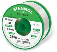 Étain à souder sans plomb Stannol Kristall 600 Fairtin 811006 Sn99.3Cu0.7 sans plomb 250 g 0.5 mm 1 pc(s)
