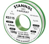Stannol 574002 KS115 Bobine à souder sans plomb Sn99,3Cu0,7 100 g 0,5 mm