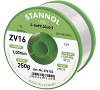 Étain à souder sans plomb Stannol ZV16 Sn99,3Cu0,7 REL0 250 g 1 mm