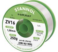 Étain à souder sans plomb Stannol ZV16 Sn99,3Cu0,7 REL0 250 g 1 mm