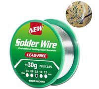 Étain de Soudure 0,8 mm, Sn99.3/Cu0.7 Étain de Soudure, 30g Etain à Souder, Étain à Souder avec Flux, Soudure Etain avec Noyau de Colophane fil de Soudure pour la Réparation
