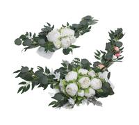 ETAINGYEUN Arche de Mariage Artificielle en Fleurs, décoration Romantique exquise, Panneaux de Bienvenue pour Mariage, décoration Florale pour fête de Mariage (Blanc)