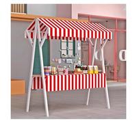 Étal de marché Chariot De Vente De Nourriture À Roulettes Pour Entreprises, Étals De Marché Fermier Pour Vendeur Extérieur, Présentoir De Vendeur Vente De Hot-dogs, Glaces Et Aliments(Red,51x23.6in)