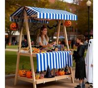 Étal de marché Stand De Vendeur Pour Marché De Rue/de Producteurs, Stands D'exposition Pour Fête, Stand De Kiosque En Bois(Blue)