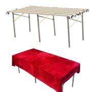 Étal de marché Vendor Booth Display Rack With Tablecloth, Portable Folding Table for Sale Craft Shows/Food/Flower, 59'' 78'' 98'' 118'' Large Commercial Market Stall(300x95cm(118x37 2/5in))