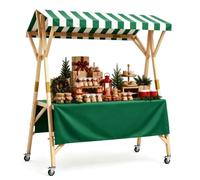 Étal Marché Noël Mobile, Baraque Vente Portable Bois, Stand Exposition