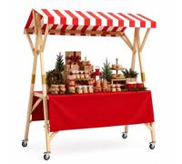 Étal Marché Noël Mobile, Baraque Vente Portable Bois, Stand Exposition
