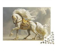 Étalon Arabe Blanc 1000 Pièces Puzzle pour Adultes Cheval Décoration Moderne Idée Cadeau Puzzle De Qualité Supérieure Cadeau Unique Design Unique Challenge 1000pcs (75x50cm)