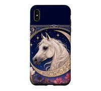 Étalon Arabe élégant Art Nouveau Cheval Blanc Coque pour iPhone XS Max