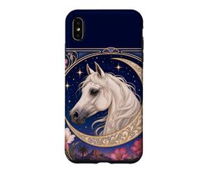 Étalon Arabe élégant Art Nouveau Cheval Blanc Coque pour iPhone XS Max