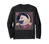 Étalon Arabe élégant Art Nouveau Cheval Blanc Manche Longue