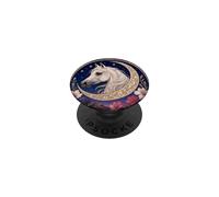 Étalon Arabe élégant Art Nouveau Cheval Blanc PopSockets PopGrip Adhésif