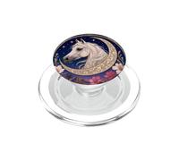 Étalon Arabe élégant Art Nouveau Cheval Blanc PopSockets PopGrip pour MagSafe
