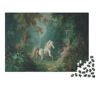 Étalon Blanc galopant Puzzle Puzzle De 1000 Pièces Jouet De Défi pour Adultes Jeu De Puzzle Défi Éducatif Cadeau De Décoration Intérieure 52x38cm/1000pcs