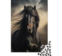 Étalon Noir Puzzle 1000 Pièces Papier pour Adultes Beauté Sauvage Jeu de Puzzle 1000 Pièces Concentration Relax Décoration Cadeau 70x50cm/1000pcs