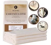 Étamine à fromage réutilisable de qualité 90, 3,6 m² en tissu 100 % coton non blanchi ultra fin pour la cuisine - Filtre à sac à lait de noix (grade 90 à 4 m)