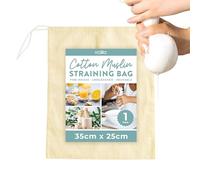 Etamine Alimentaire - 1 paquet (35 x 25cm) Sac passoire en Etamine non avec Cordon de Serrage - Cheesecloth pour Filtre Alimentaire les jus, le lait, le vin, le yaourt et le brassage maison