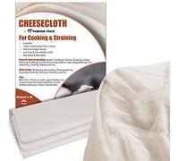 Étamine alimentaire (grande taille 140 cm x 100 cm) - Tissu 100% coton non blanchi de qualité 90, réutilisable, pour la pâtisserie, le filtrage et la broderie | FT Fashion Track