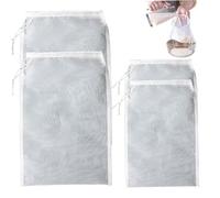 Étamine réutilisable pour filtrer, sacs en tissu à fromage en Nylon de qualité supérieure pour le lait de noix, le yaourt, le jus, les aliments, 4 pièces.